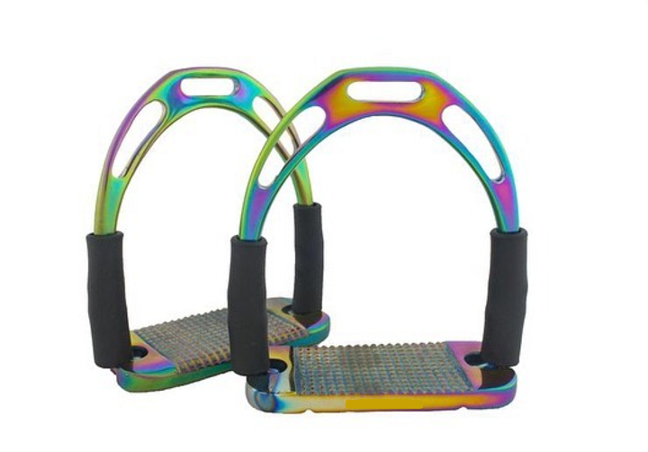 Rainbow Colored Stirrups, Stainless Steel Horse Riding Products - Unique Latest Model 2023 Customized Material