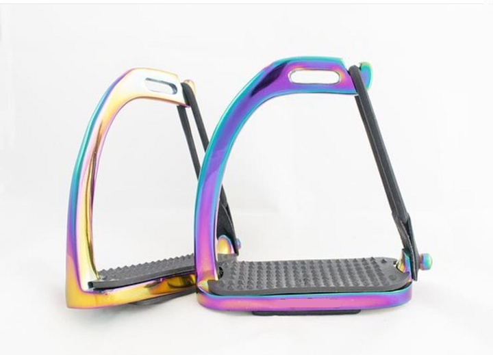 Rainbow Colored Stirrups, Stainless Steel Horse Riding Products - Unique Latest Model 2023 Customized Material