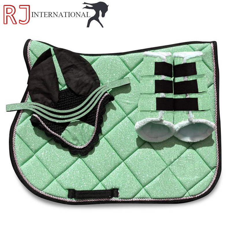 High Quality Horse Riding Equipment Cotton Saddle Pads Sets English Horse Saddle Pads