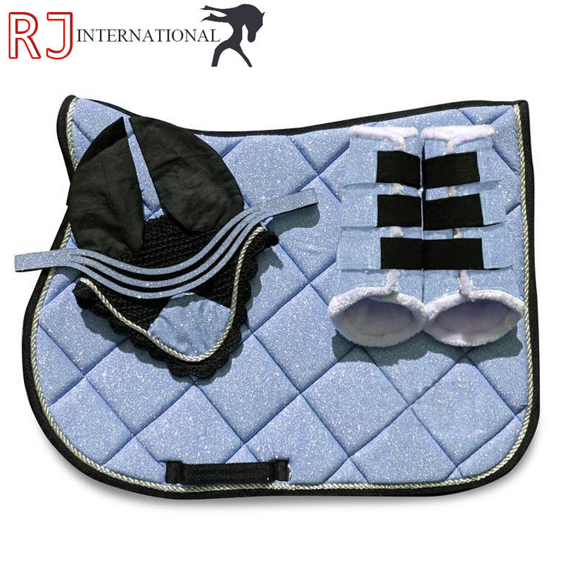 High Quality Horse Riding Equipment Cotton Saddle Pads Sets English Horse Saddle Pads