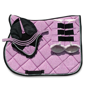 High Quality Horse Riding Equipment Cotton Saddle Pads Sets English Horse Saddle Pads