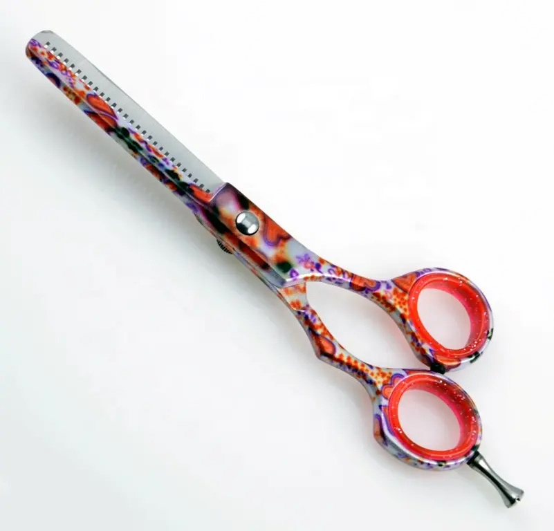 Professional Hair texturing Scissors Barber Thinning Shears made of Japanese Stainless Steel 420 Multi Color Coated Razor Sharp