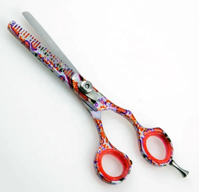 Professional Hair texturing Scissors Barber Thinning Shears made of Japanese Stainless Steel 420 Multi Color Coated Razor Sharp