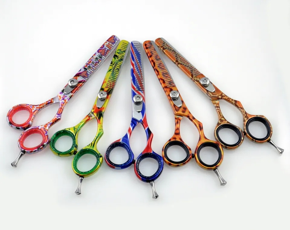 Professional Hair texturing Scissors Barber Thinning Shears made of Japanese Stainless Steel 420 Multi Color Coated Razor Sharp