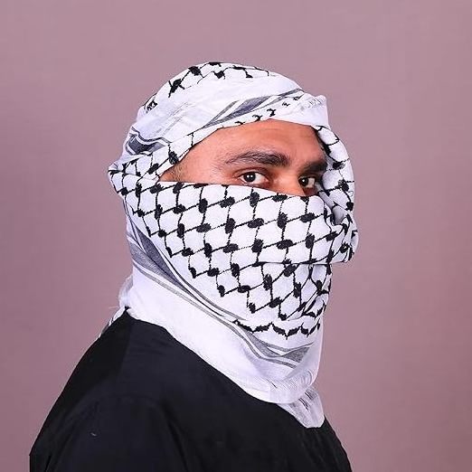 100% cotton High Quality Customized Men's Keffiyeh Traditional Palestine Shemagh Scarf with Fishnet Pattern