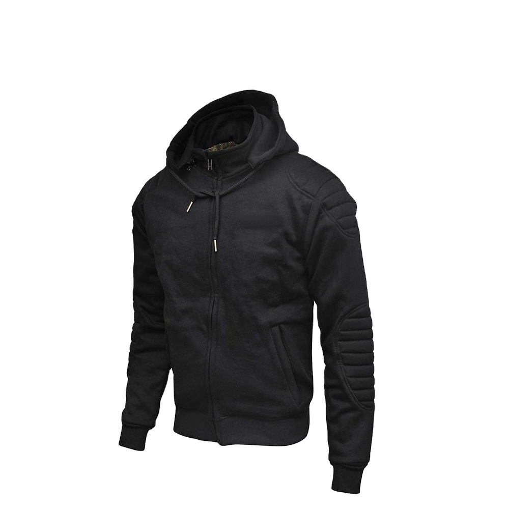 3-Layer Multi Functional Armored Motorcycle Hoodie with branded Abrasion Resistant and Cut Proof Reinforced Lining material