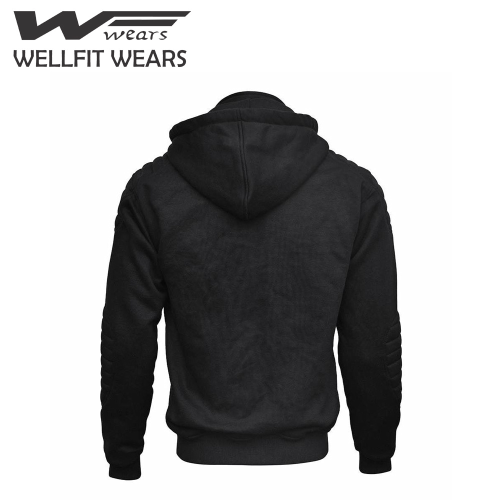 3-Layer Multi Functional Armored Motorcycle Hoodie with branded Abrasion Resistant and Cut Proof Reinforced Lining material