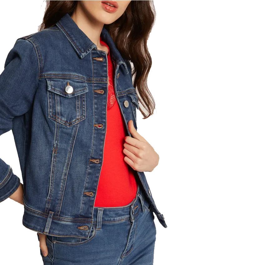 European And American Women's Short Denim Jacket Ladies Bike Jackets Denim Fashion Apparels