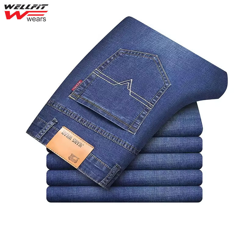 Fashionable Men's Denim Pants in Sky Blue Color Tight Fit Full Length Street Wear Man Jeans Pants With Logo