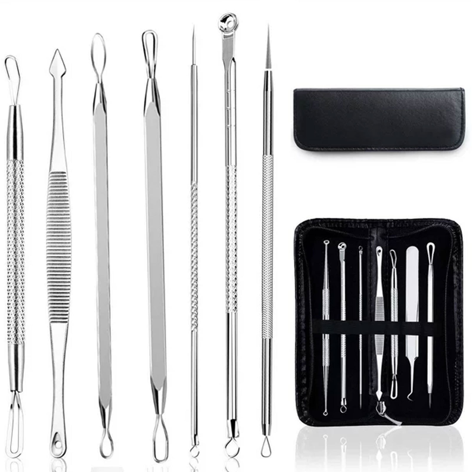 Blackhead Remover Tool Comedones Extractor Acne Removal Kit Whitehead Popping 6 Pcs Kit Removing for Nose Face Tools