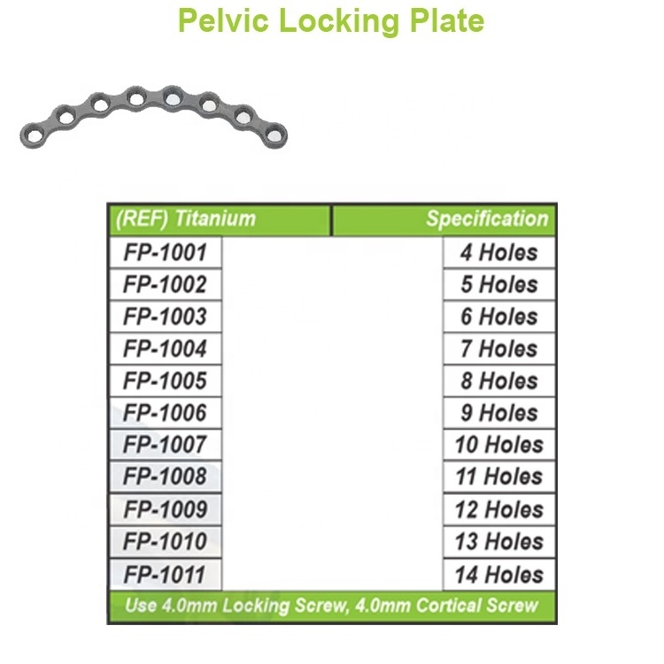 New High Quality Titanium Acetabulum and Pelvic Arc Recon Locking Plate and Screw Orthopedic Implants