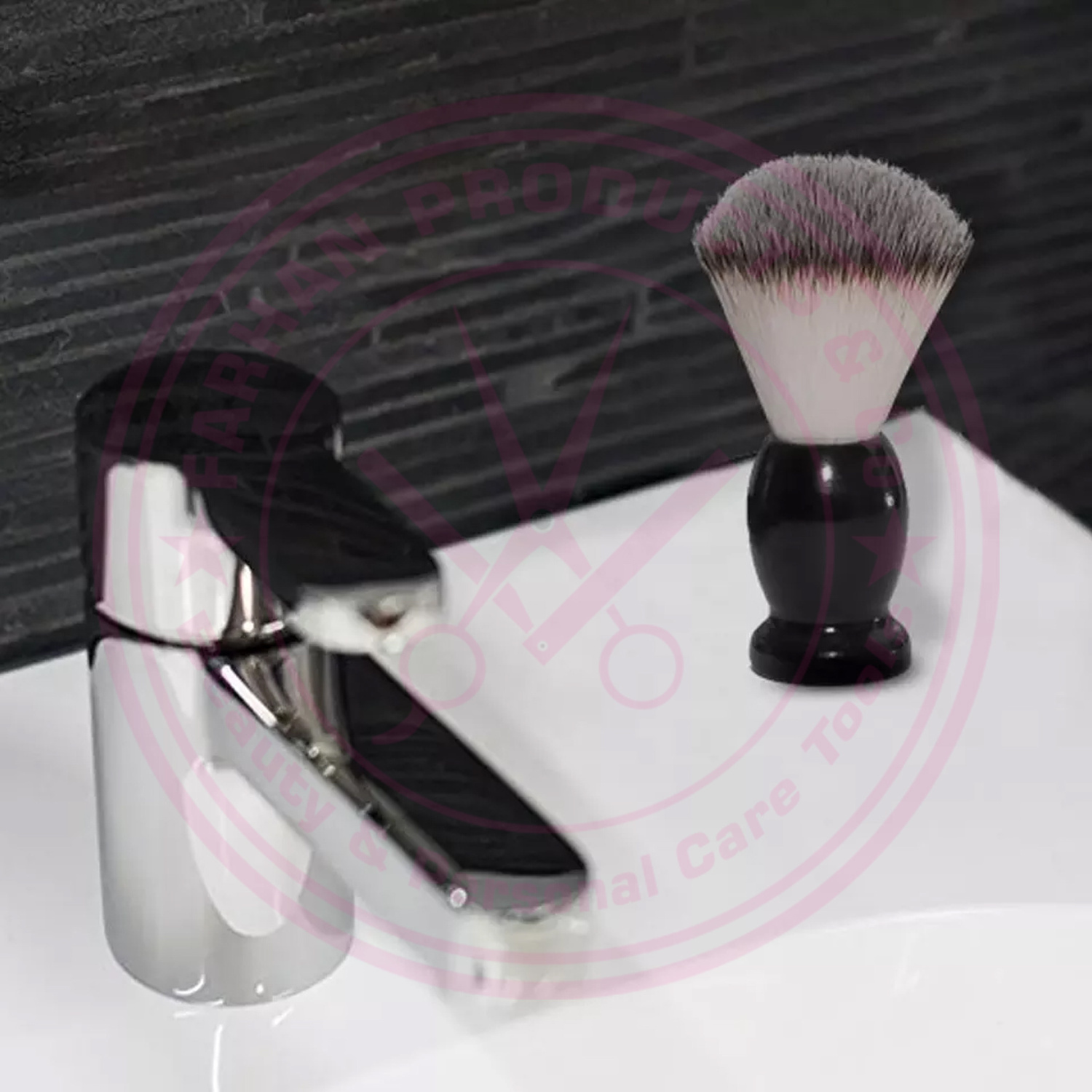 Wholesale best quality 26mm Yaqi Timber Wolf Color Synthetic Hair Shaving Brush BY FARHAN PRODUCTS & Co