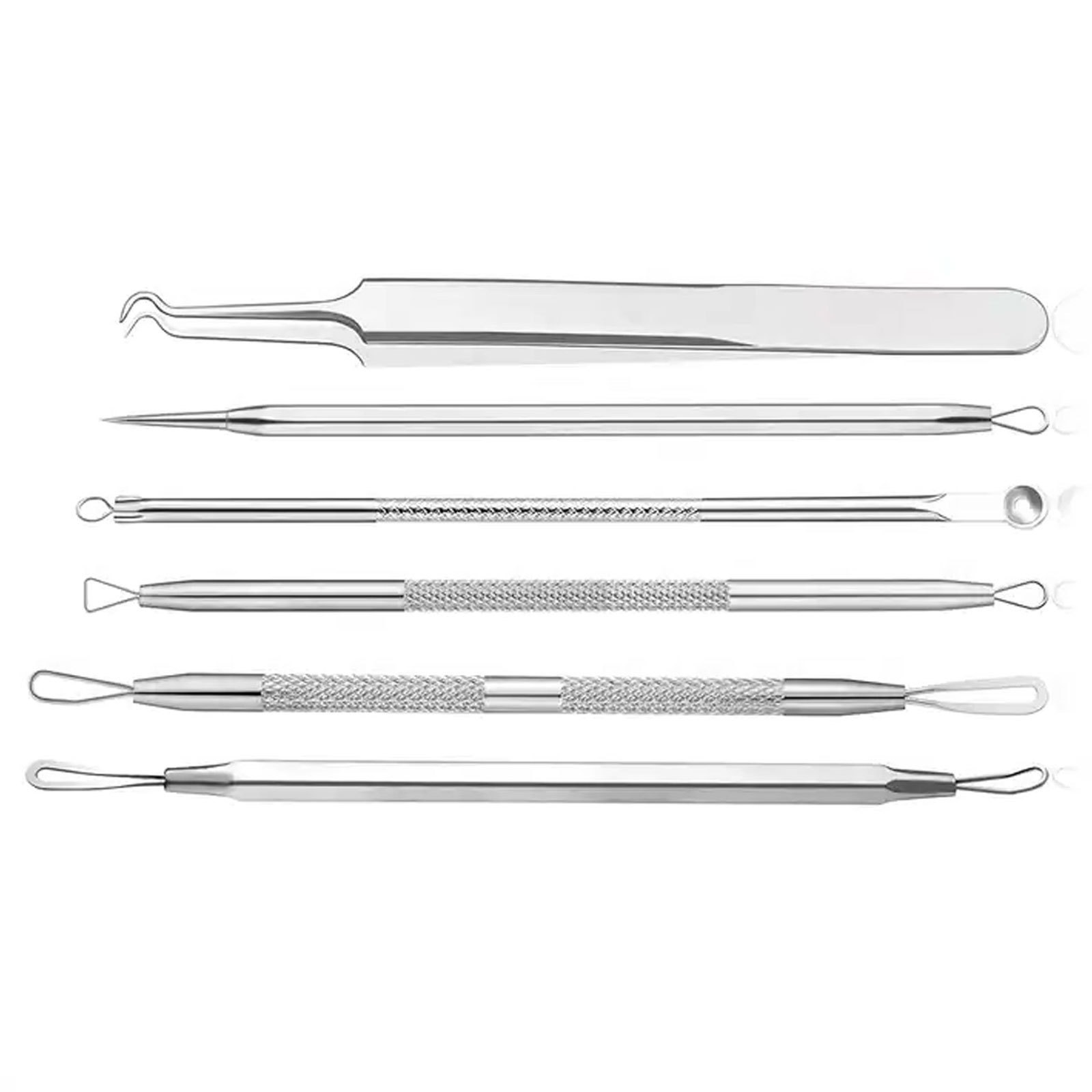 Blackhead Remover Tool Comedones Extractor Acne Removal Kit Whitehead Popping 6 Pcs Kit Removing for Nose Face Tools