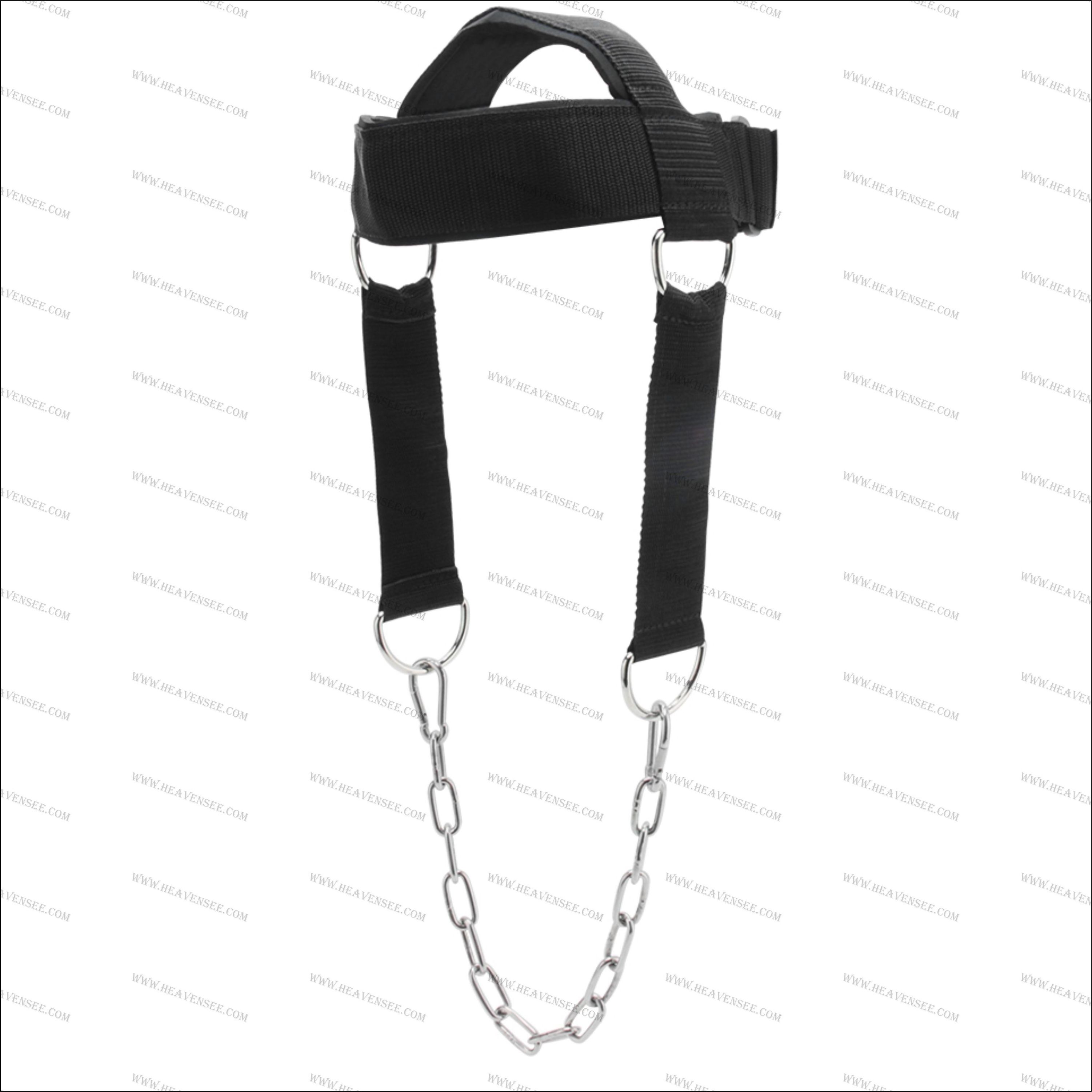 Lifting Strap with Chain Adjustable Head Harness Neck Trainer for Home Gym Weightlifting Bodybuilding Barbell Workout