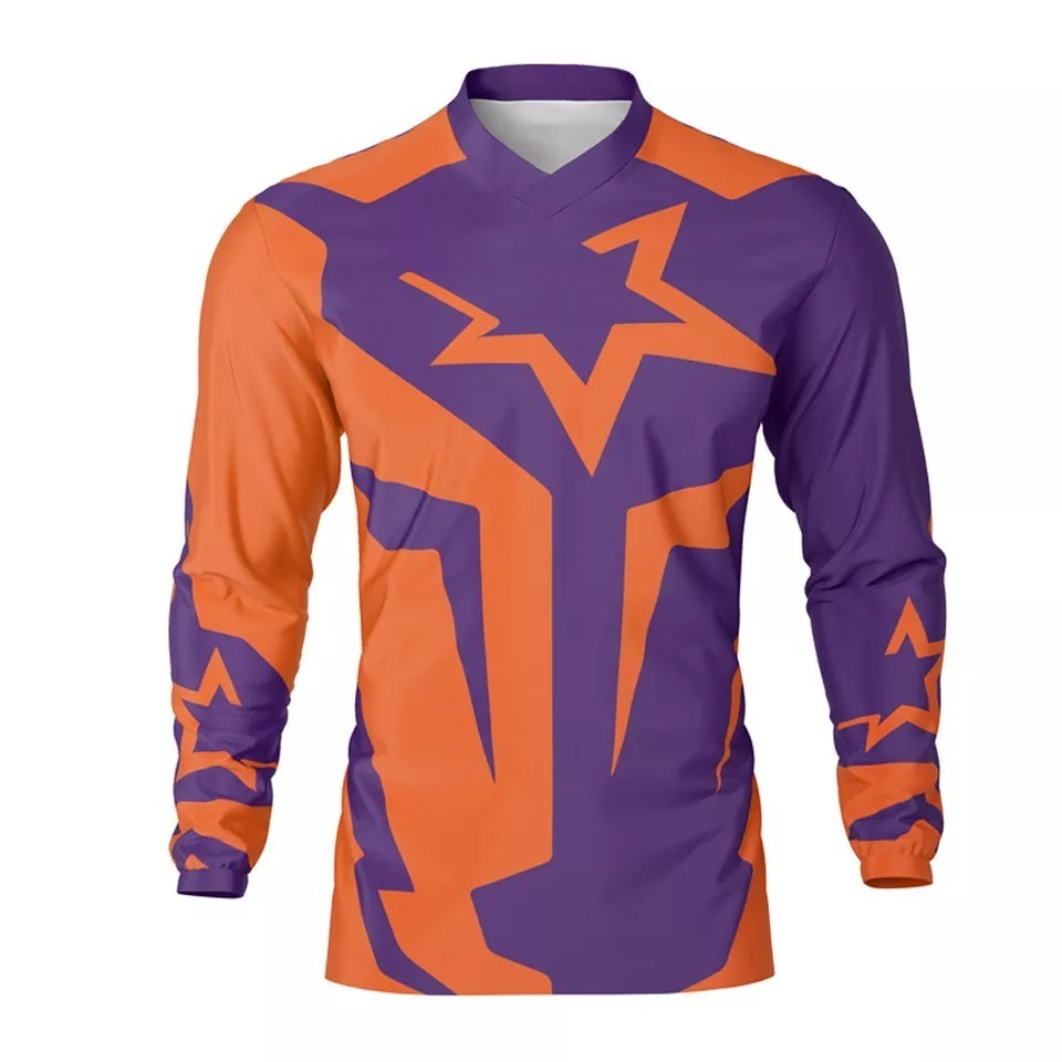 2022 New Men's Long Sleeve Motocross Jersey Blank Design Your Own Motocross Jersey