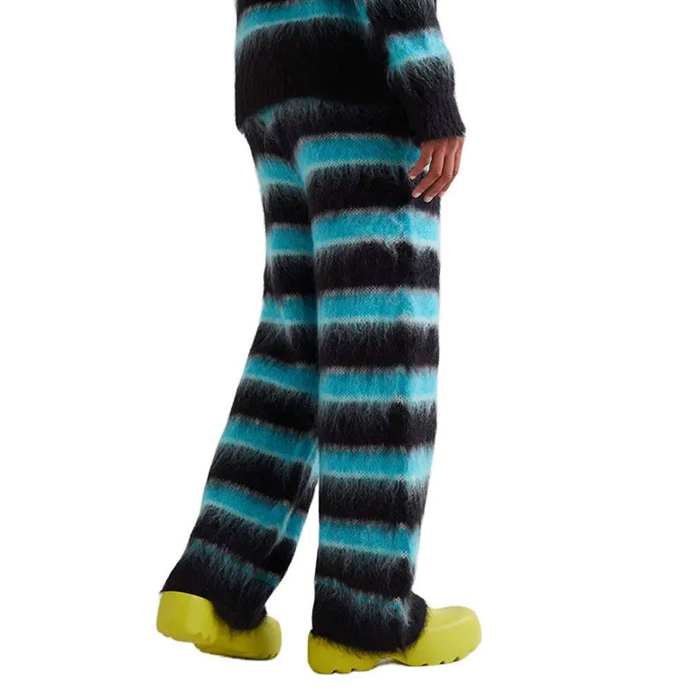 Senior Manufacturers Custom Fashion Fuzzy Camo Mohair Jogging Pants Men Knit Trousers Mohair Flared Sweats Pants Men