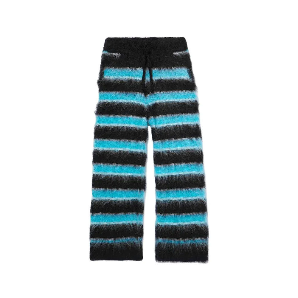 Senior Manufacturers Custom Fashion Fuzzy Camo Mohair Jogging Pants Men Knit Trousers Mohair Flared Sweats Pants Men