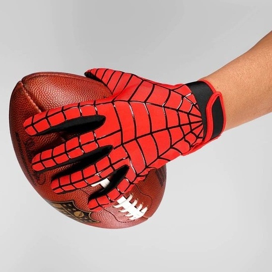 Red Web Pattern American Football Gloves High sticky palm American sublimated back football gloves