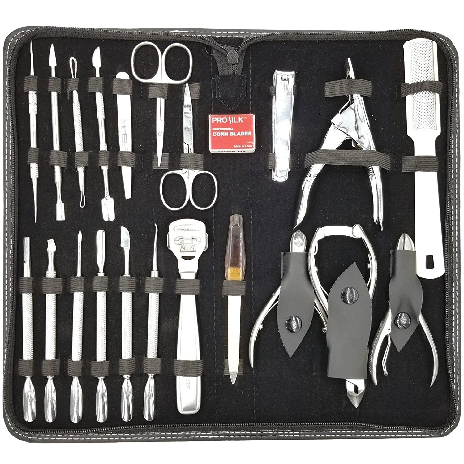 21 Piece Stainless Steel Pedicure manicure Kit in Black Case High quality in wholesale low price