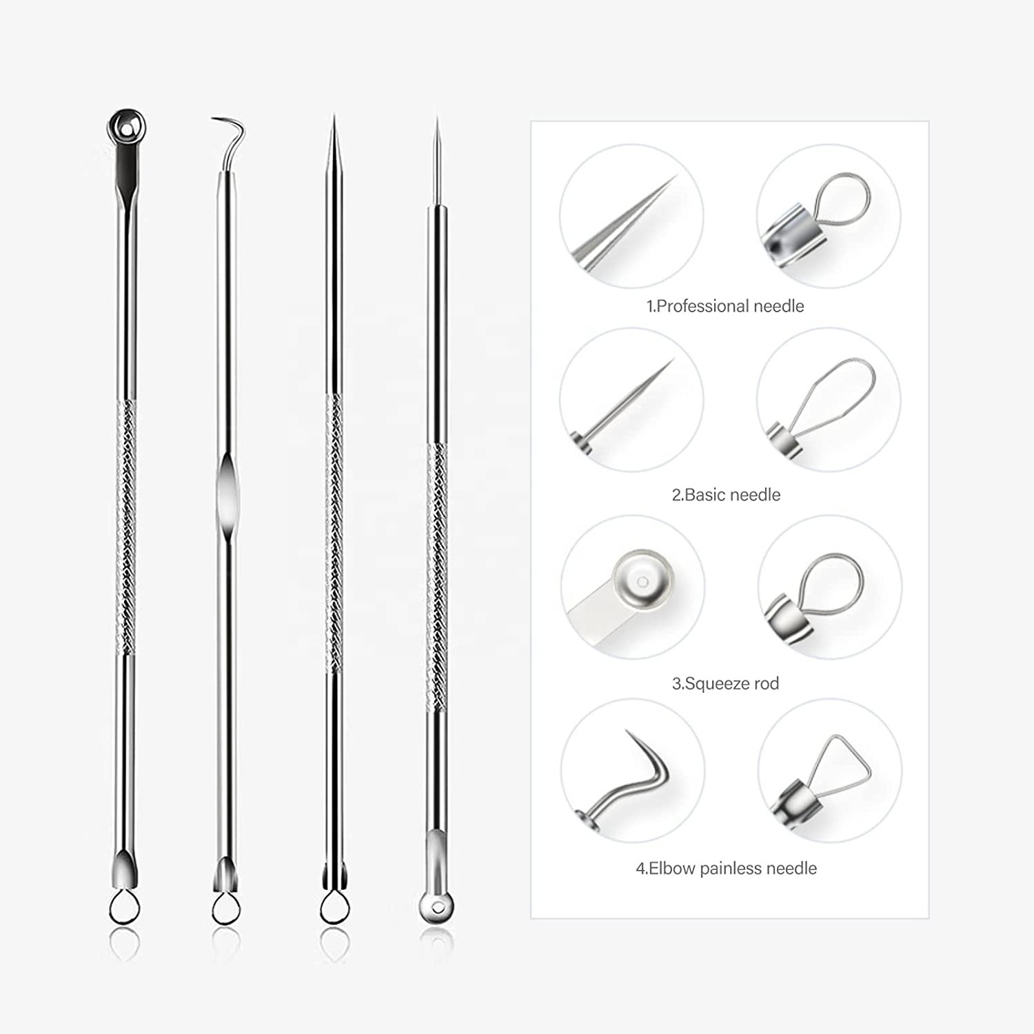 Blackhead Removal Tool Pimple Popper Extractor Tool Kit Used for Removing Blackheads Acne Comedone Flaw White Heads on Nose