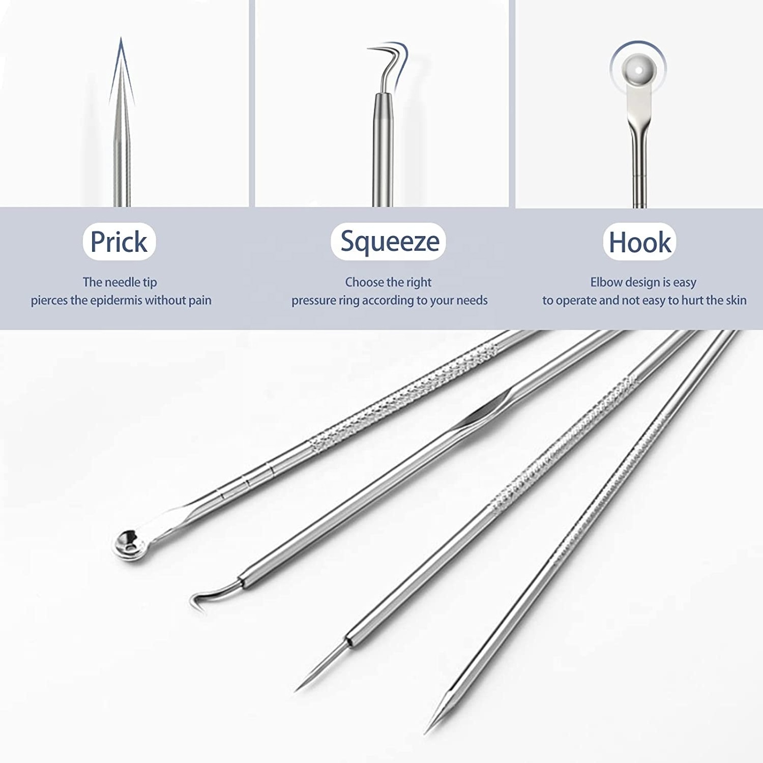 Blackhead Removal Tool Pimple Popper Extractor Tool Kit Used for Removing Blackheads Acne Comedone Flaw White Heads on Nose