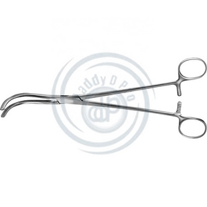 GUYON ATRAUMATA Kidney Pedicle Clamp Curved 240 mm (9 1/2") Tooting DEBAKEY Non-sterile Reusable Stainless Steel