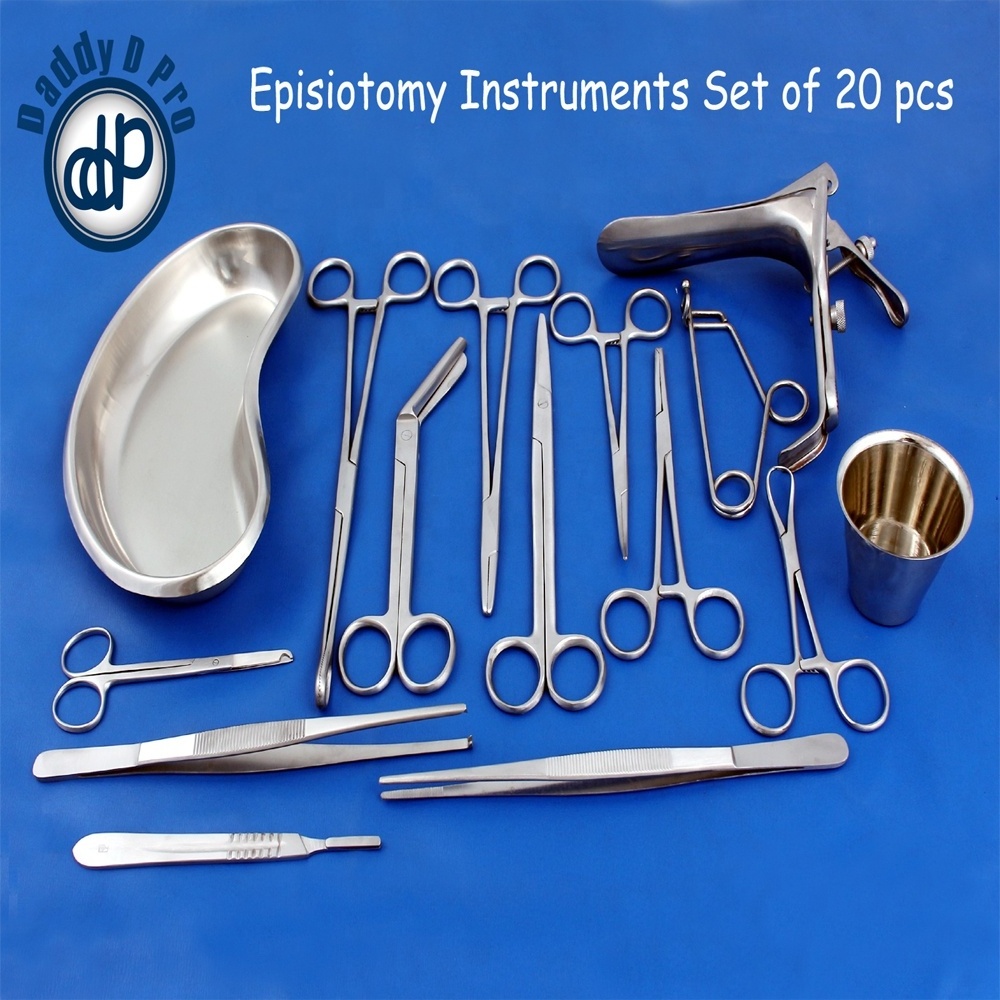 EPISIOTOMY INSTRUMENTS Set of 20 PCS Stainless Steel Episiotomy Surgical Instruments PK Manual Pakistan Ce Approved Daddy D Pro