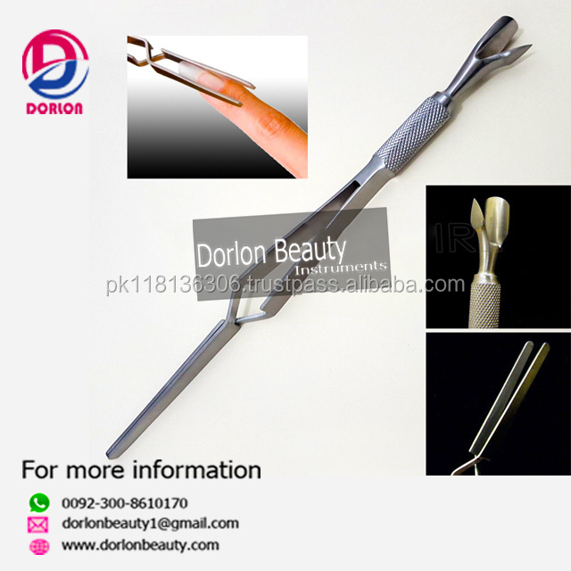 CUTICLE MAGIC WAND PUSHER TWEEZER MULTI FUNCTION ACRYLIC NAIL PINCHER TOOL SILVER COLOR