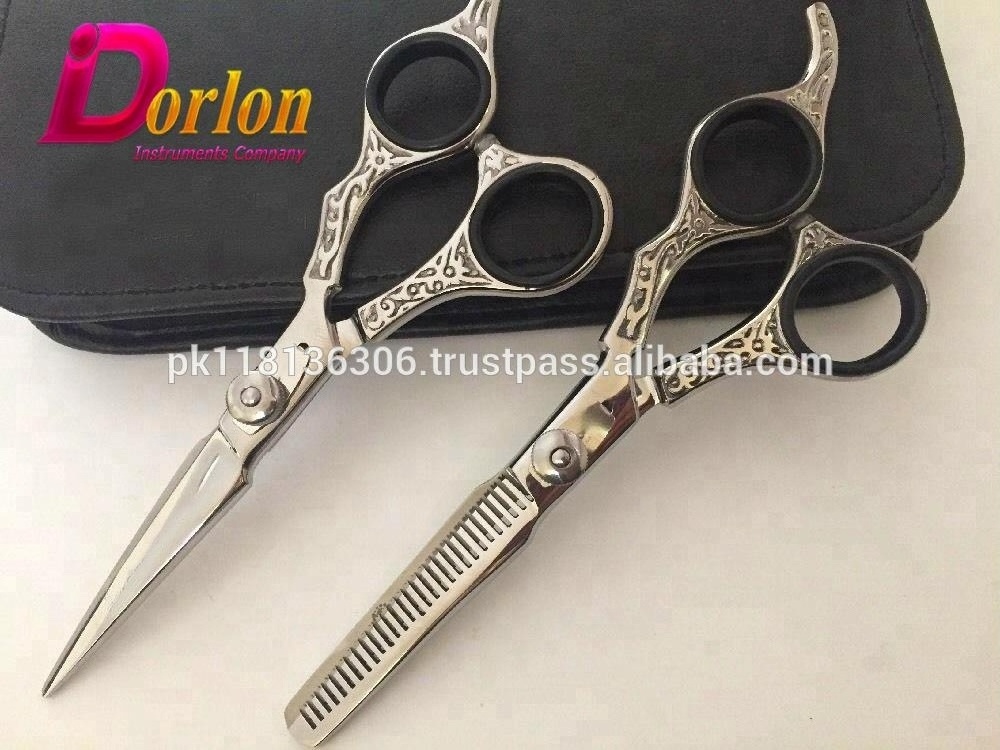 Professional Hairdressing Scissors Set Barber Hair Cutting Scissors With Razor