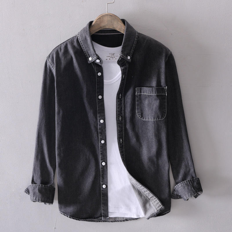 Best Quality Long Sleeve Cotton Denim Jeans flannel Shirts Casual Men Shirt for men Top selling Products Shirts