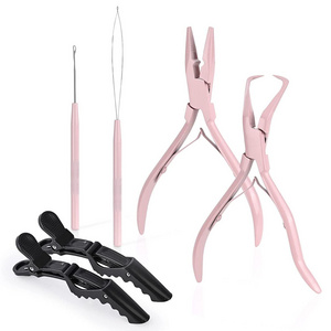 Hair Extension Beading Kit Micro Link Bead Pliers Remove Pulling Hook Device Too