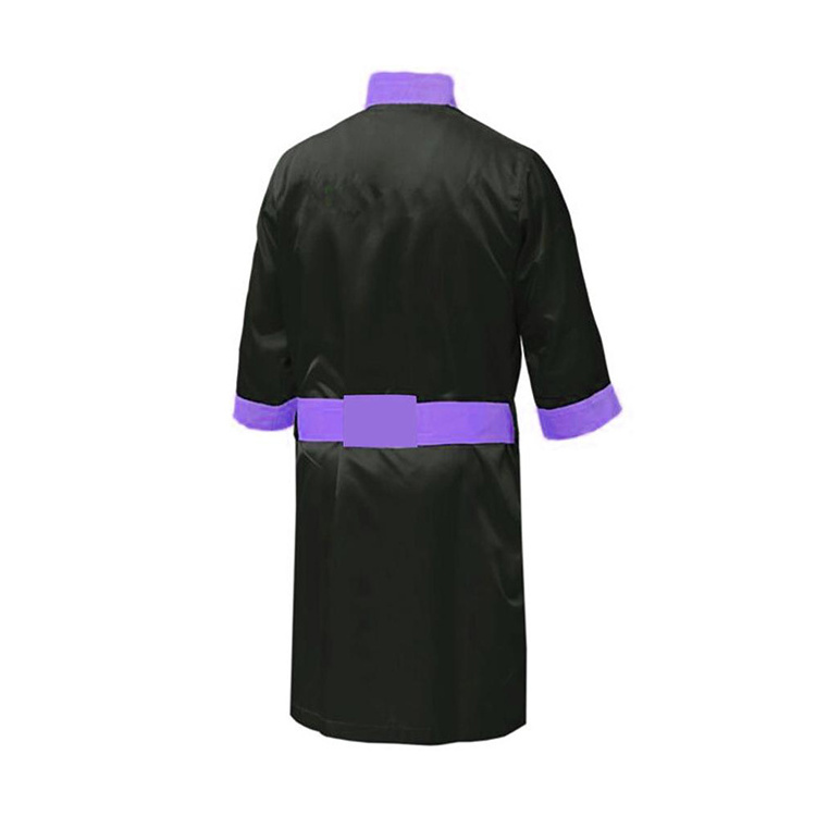 Custom Design MMA Boxing Robe With Golden Pattern Unisex Boxing Judo Sublimation Embroidered Gown