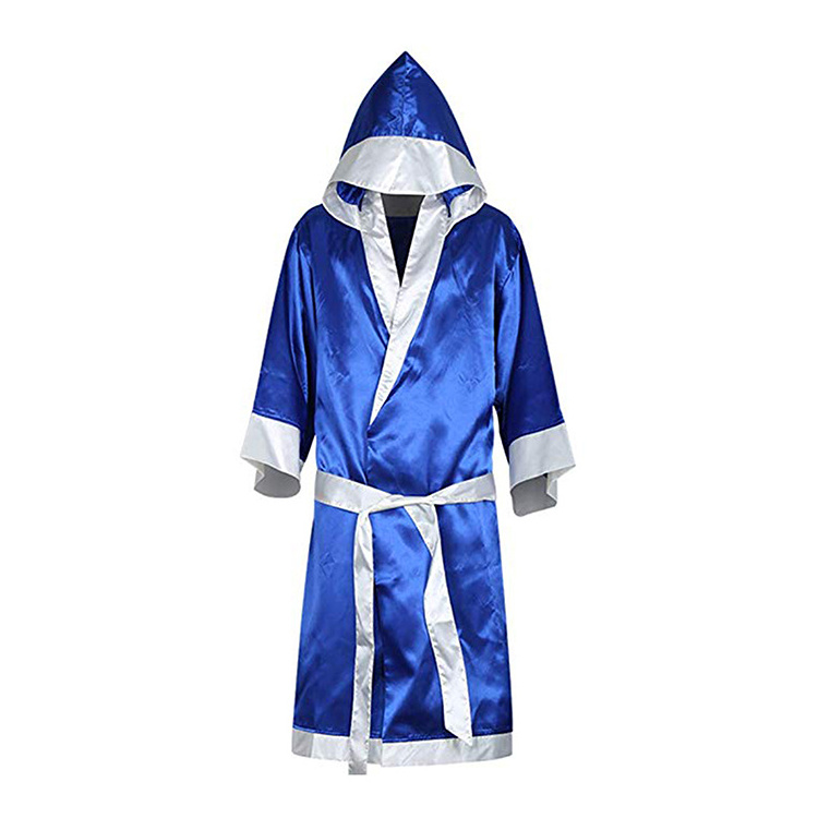 Custom Design MMA Boxing Robe With Golden Pattern Unisex Boxing Judo Sublimation Embroidered Gown