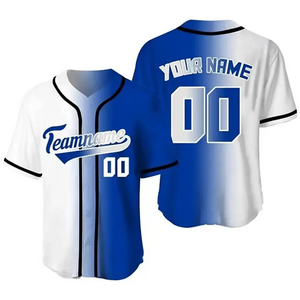 wholesale custom design high quality fabric sublimation print button up custom baseball jersey softball jersey for adults