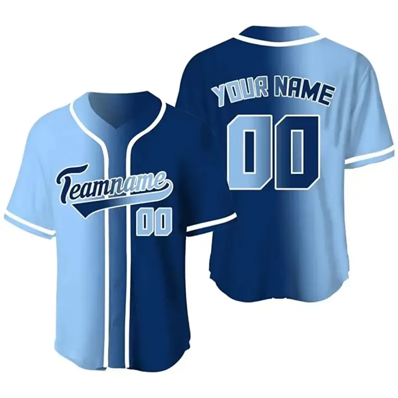 wholesale custom design high quality fabric sublimation print button up custom baseball jersey softball jersey for adults