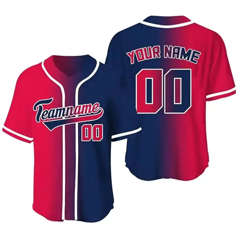 wholesale custom design high quality fabric sublimation print button up custom baseball jersey softball jersey for adults