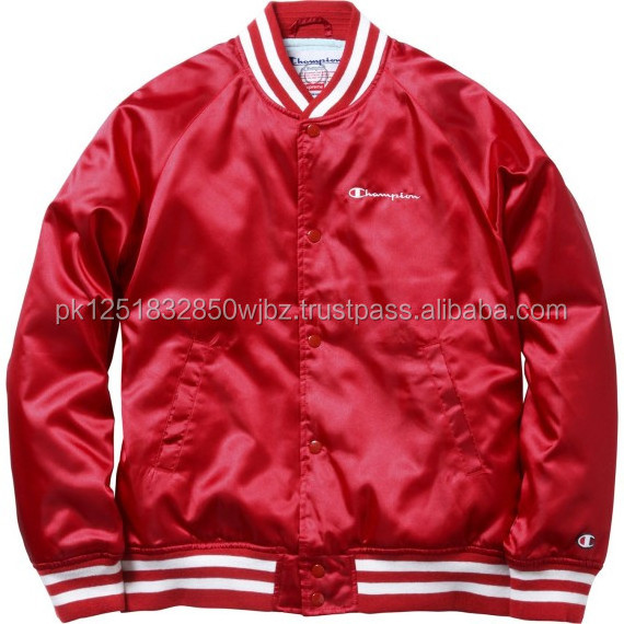 wholesale satin jacket custom best wholesale price satin bomber jacket/letterman style college satin jacket