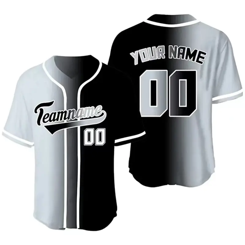 wholesale custom design high quality fabric sublimation print button up custom baseball jersey softball jersey for adults