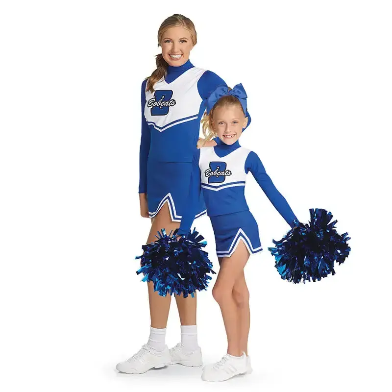 Wholesale Cheerleading Uniforms Girls Shiny Sequins Majorette Dance Uniforms Blue Custom Majorette Leotards Uniform With Fringes