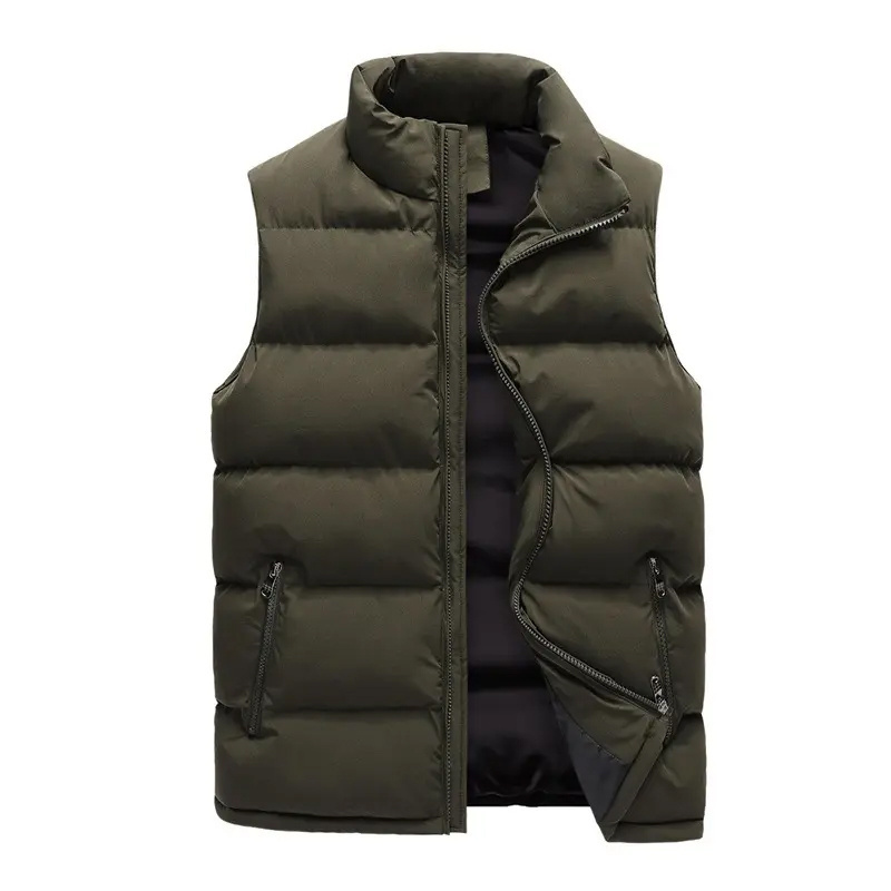 Wholesale Lightweight Casual Down Vest Jacket Winter Warm polyester Vest black sleeveless jacket man without hood