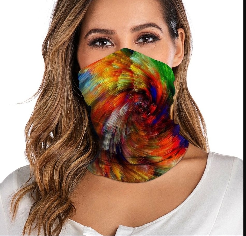 Sublimated Triangle Summer Face Cover Shield Hanging Ear Tube Scarf Ice Silk Neck Gaiter Breathable face mask Headband