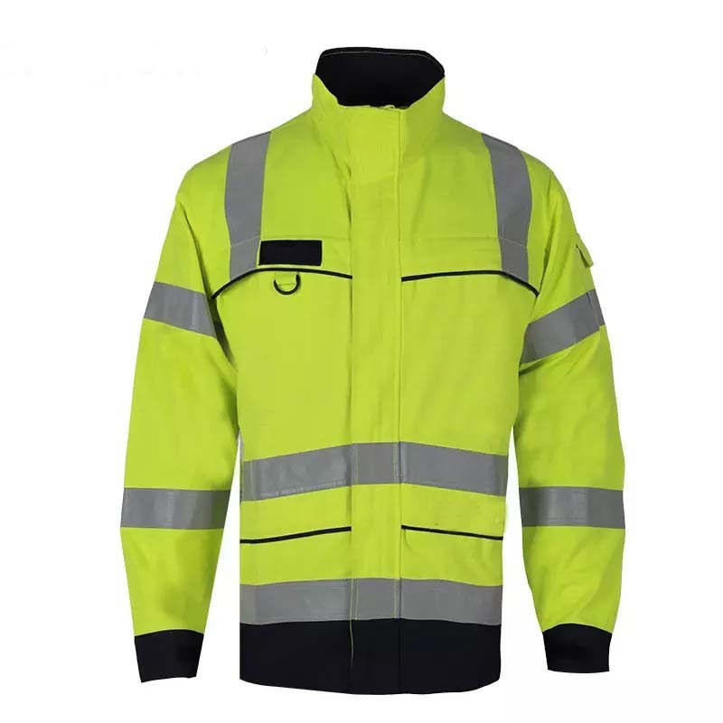 Factory Supply High Visibility Safety Work Clothes Construction Security Workwear 3M Reflective Work Jacket For Men's