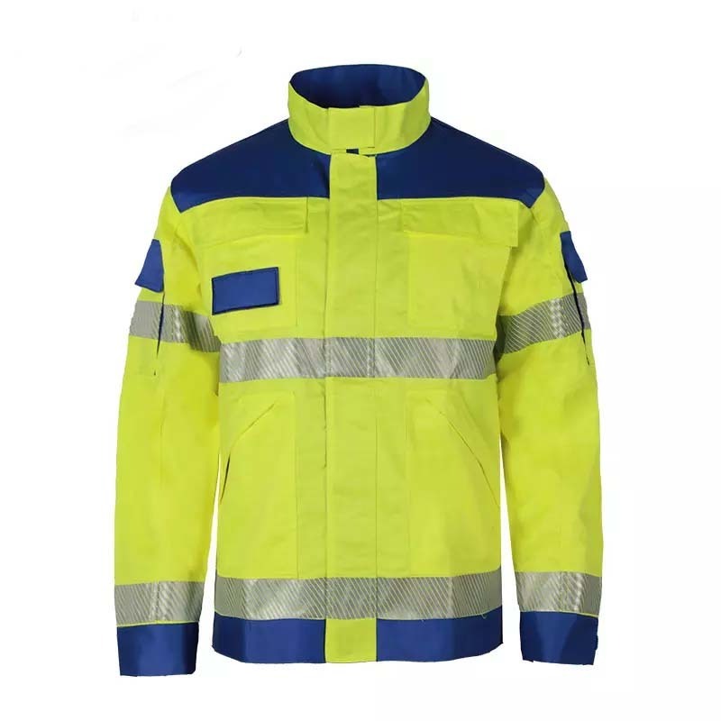 Factory Supply High Visibility Safety Work Clothes Construction Security Workwear 3M Reflective Work Jacket For Men's