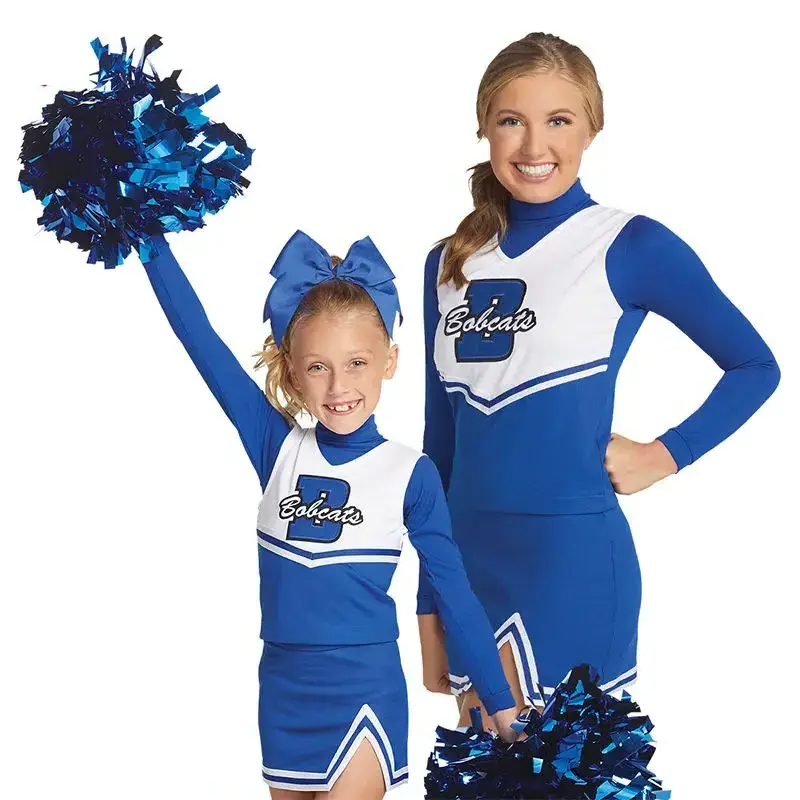 Wholesale Cheerleading Uniforms Girls Shiny Sequins Majorette Dance Uniforms Blue Custom Majorette Leotards Uniform With Fringes