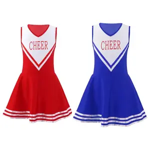 Sportswear Customized High Quality Premium Cheerleader Round Neck Sleeveless Crop Top Mini Cheerleader Uniforms