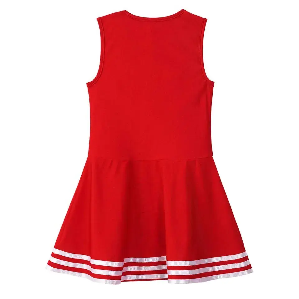 Sportswear Customized High Quality Premium Cheerleader Round Neck Sleeveless Crop Top Mini Cheerleader Uniforms