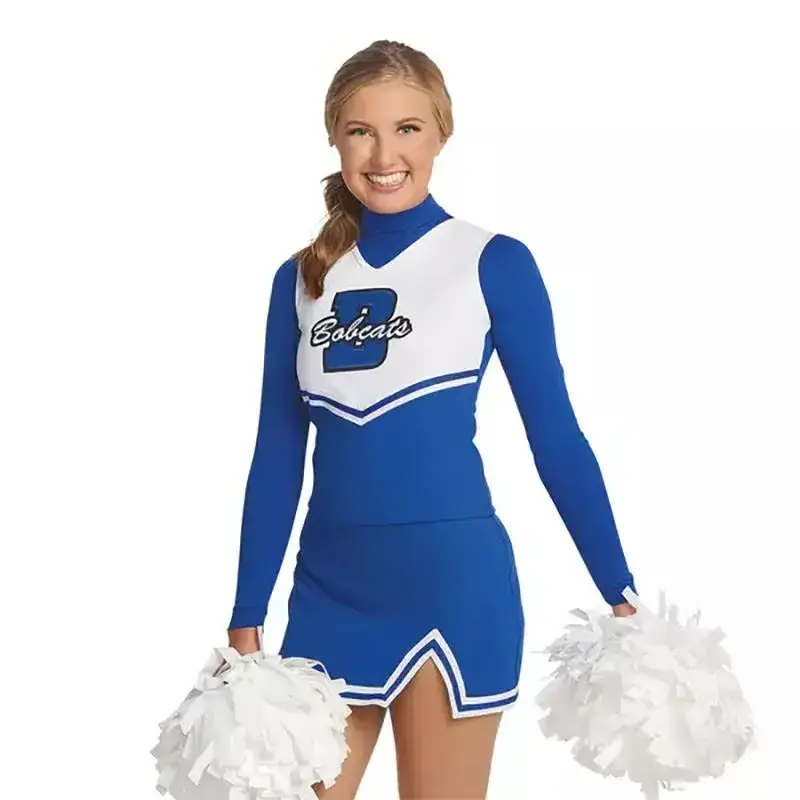 Wholesale Cheerleading Uniforms Girls Shiny Sequins Majorette Dance Uniforms Blue Custom Majorette Leotards Uniform With Fringes