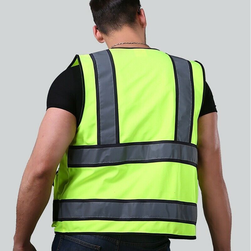 Fluorescent Yellow Windproof Safety Reflective Winter Jacket