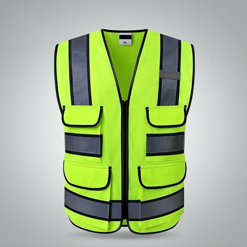 Fluorescent Yellow Windproof Safety Reflective Winter Jacket