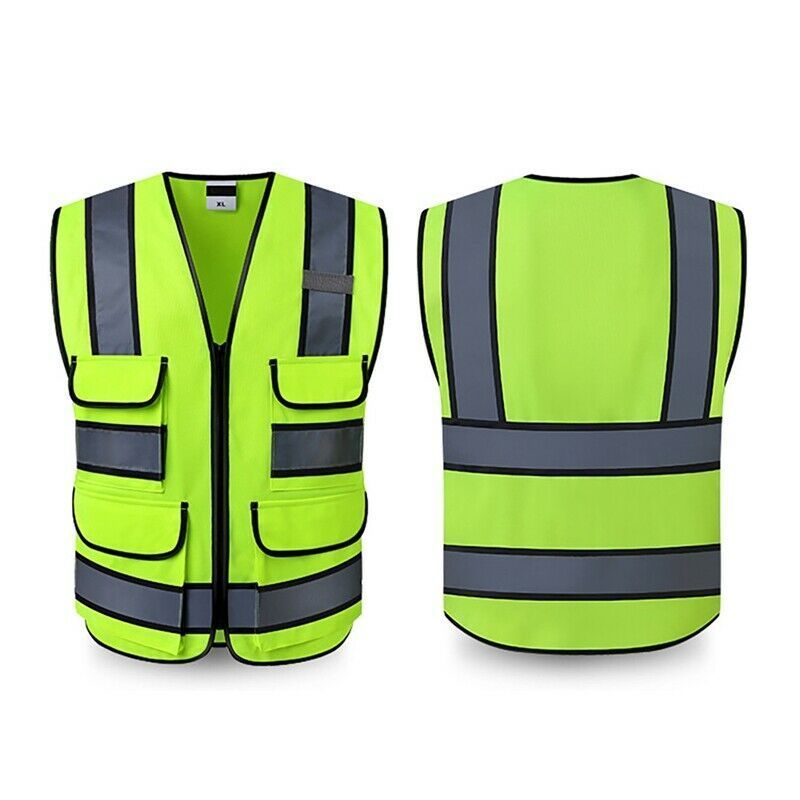 Fluorescent Yellow Windproof Safety Reflective Winter Jacket